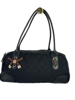 Gucci Black Monogram Canvas Shoulder Bag